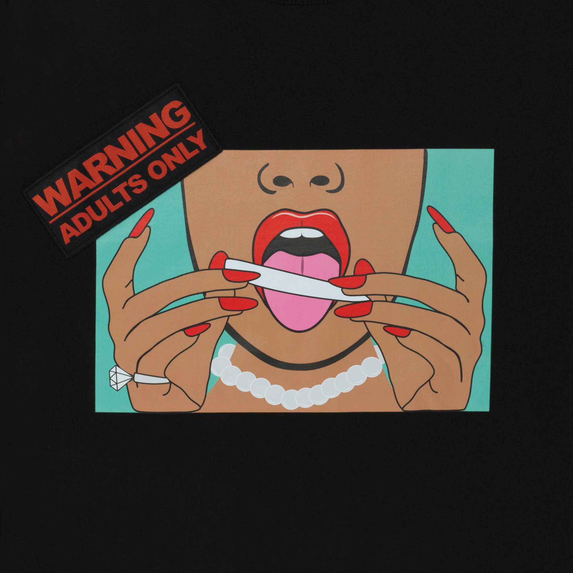 ADULTS ONLY BLACK CREWNECK “ROLL UP” - Image 3