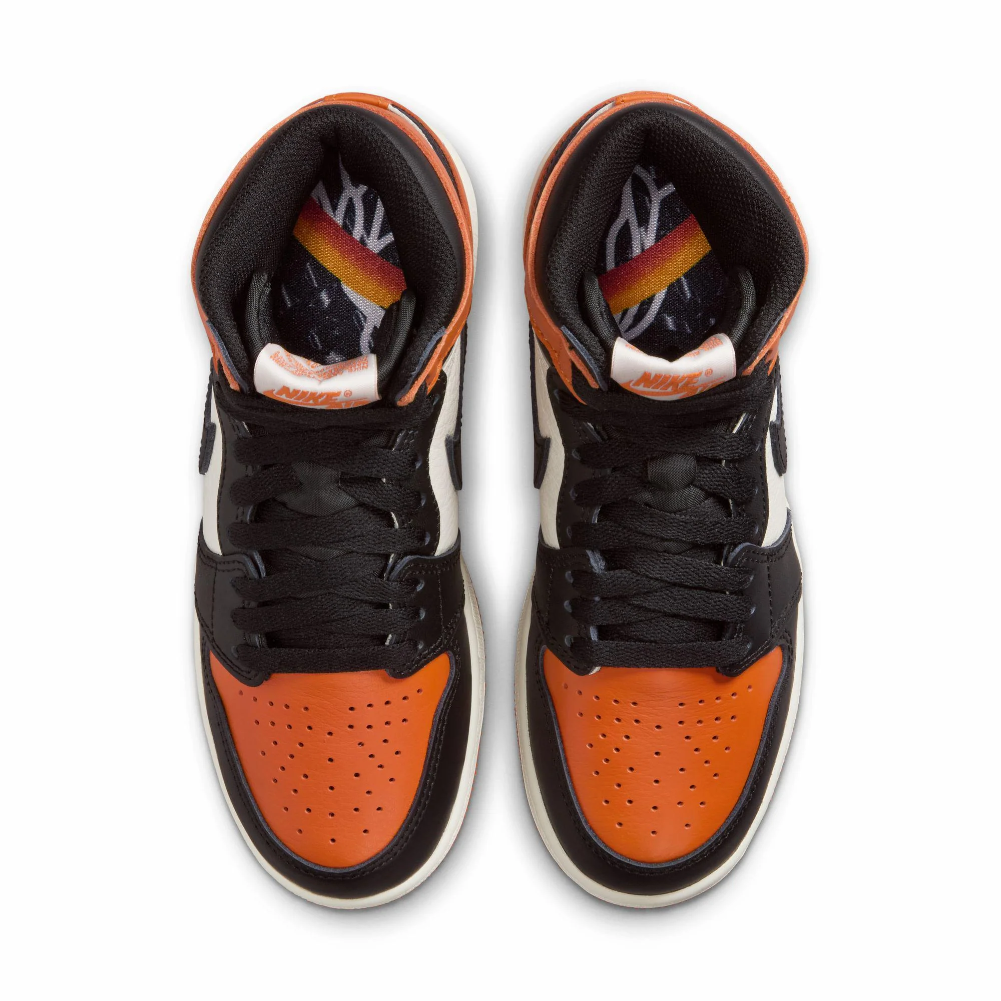 Air Jordan 1 High OG Big Kids' Shoes Black/Black-Sail-Starfish - Image 4