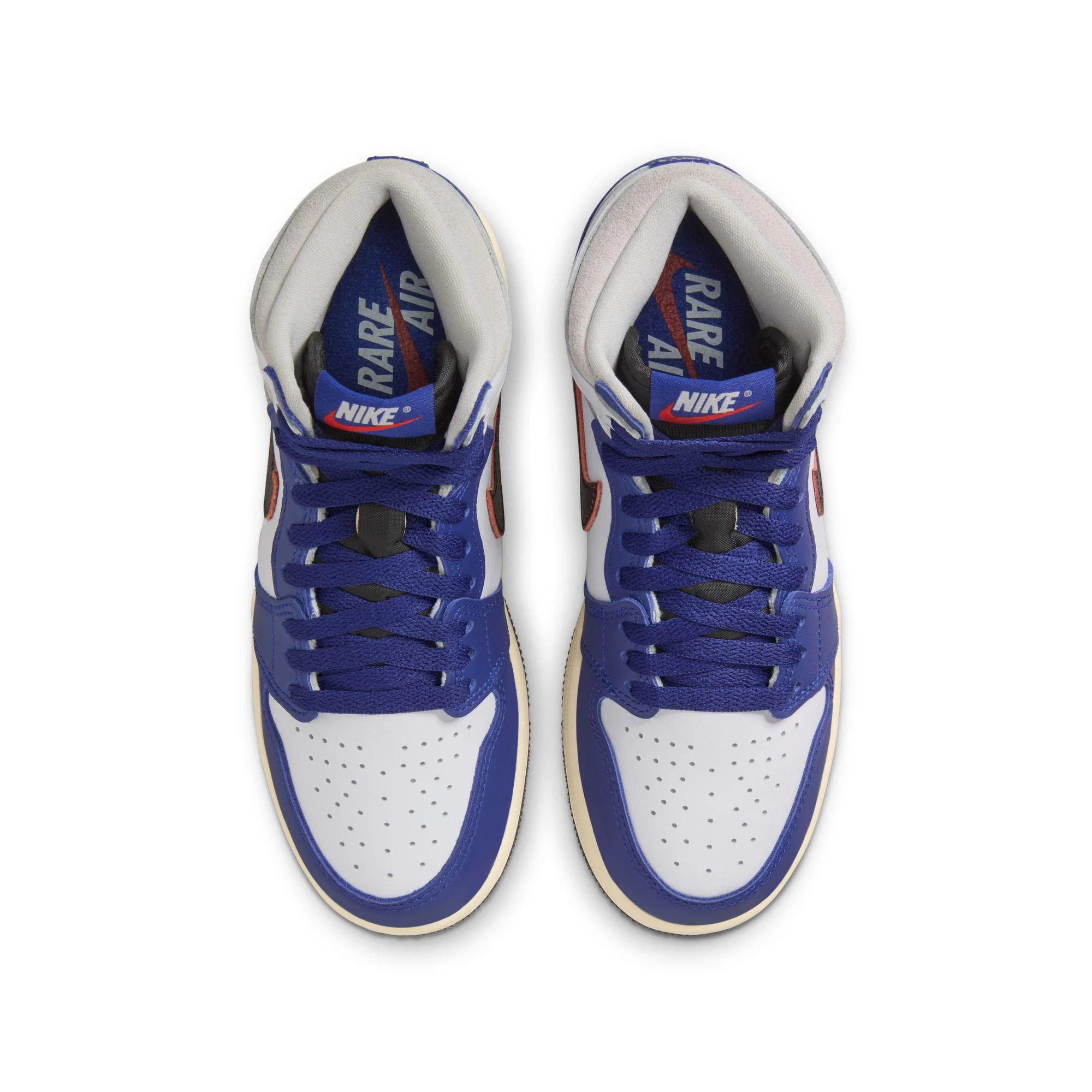 Air Jordan 1 High OG Big Kids' Shoes White/Neutral Grey-Deep Royal Blue - Image 4