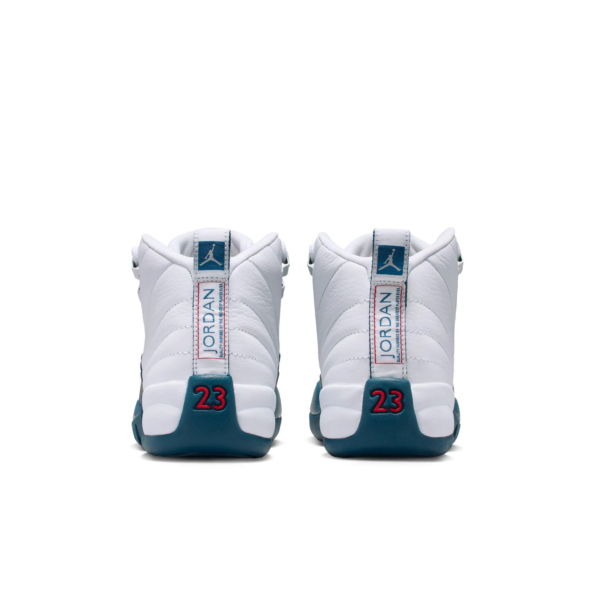 Air Jordan 12 Retro Big Kids' Shoes White/French Blue-Metallic Silver - Image 3