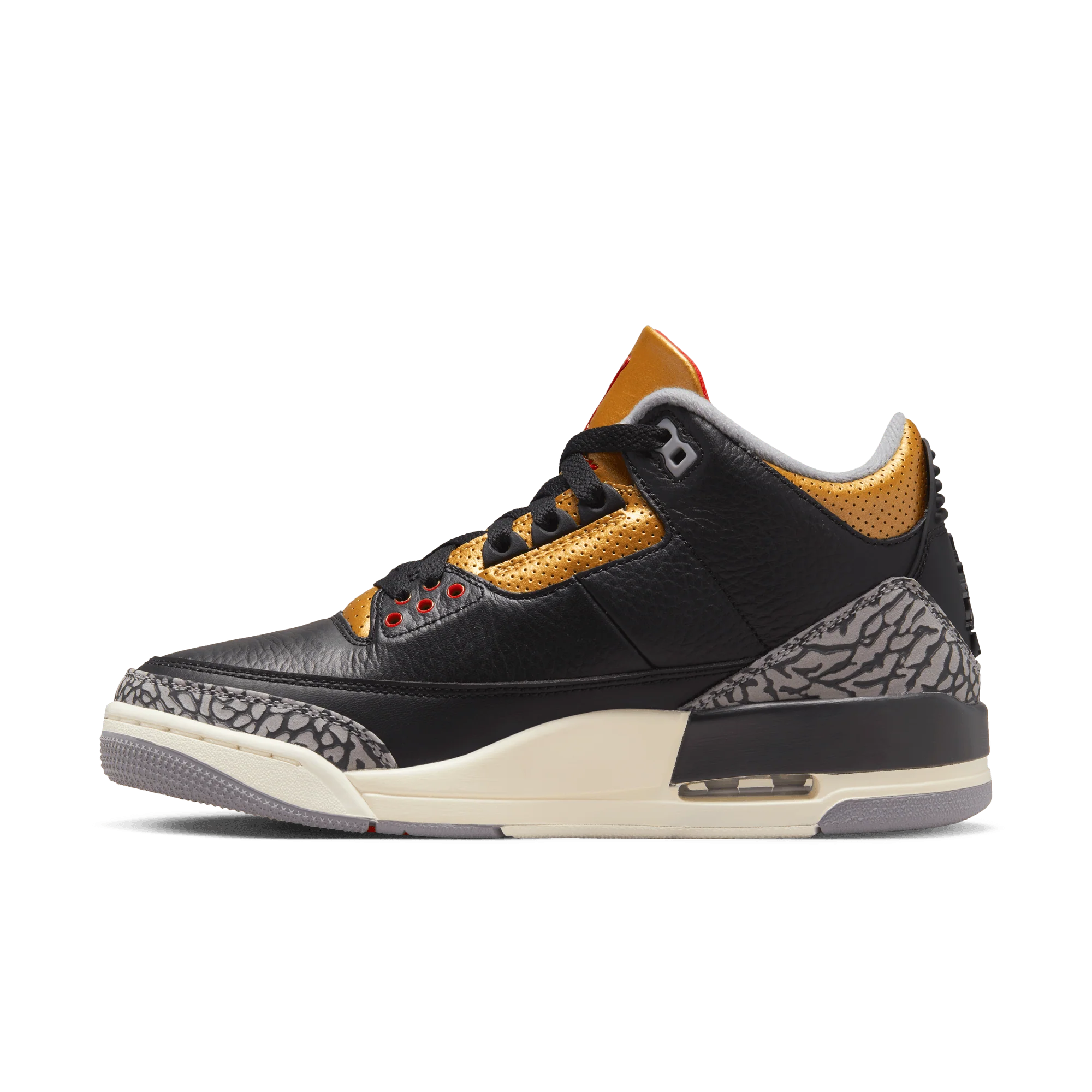 AIR JORDAN 3 RETRO "BLACK CEMENT GOLD" (WOMENS) - Image 4