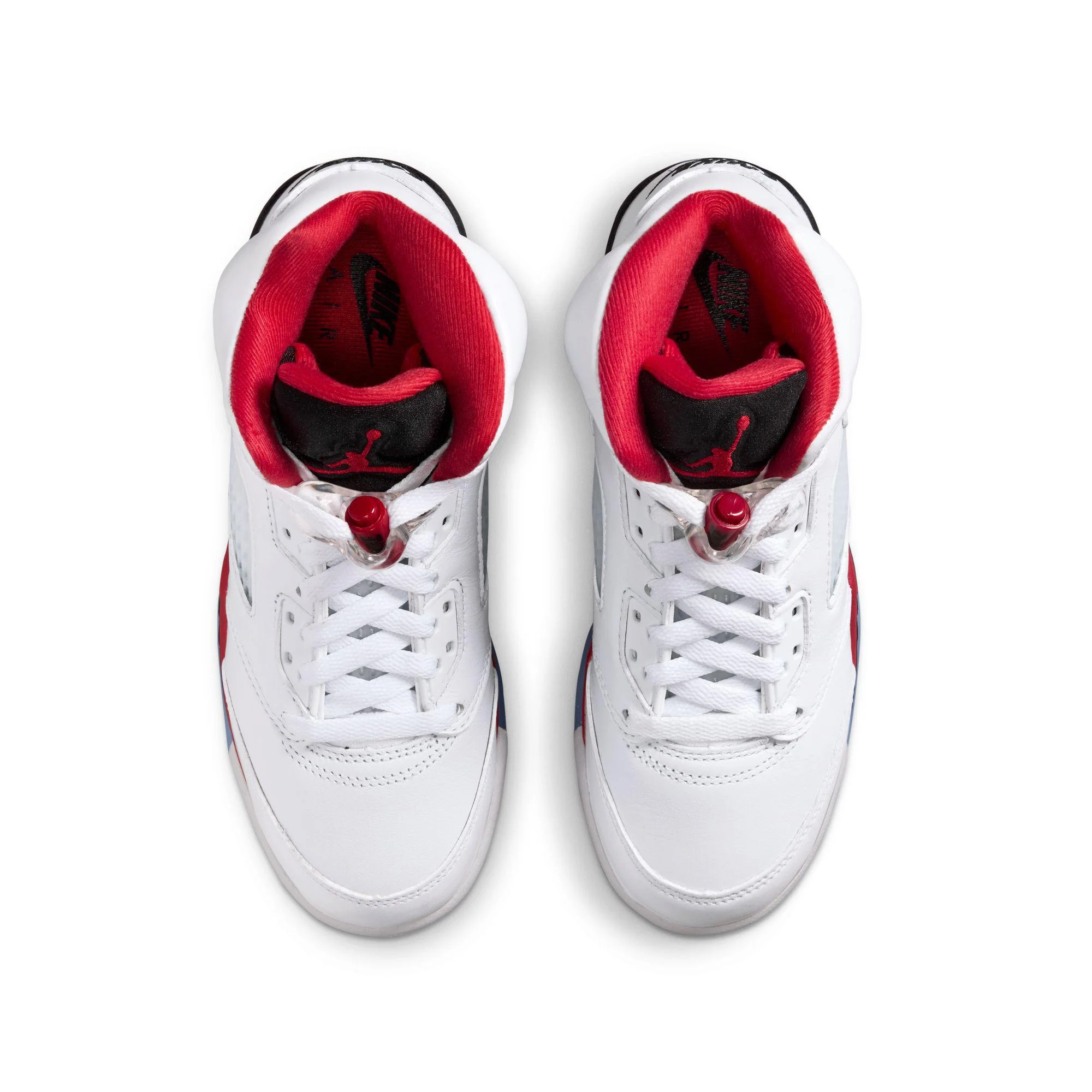 Air Jordan 5 Retro OG Big Kids' Shoes White/Fire Red-Black - Image 4