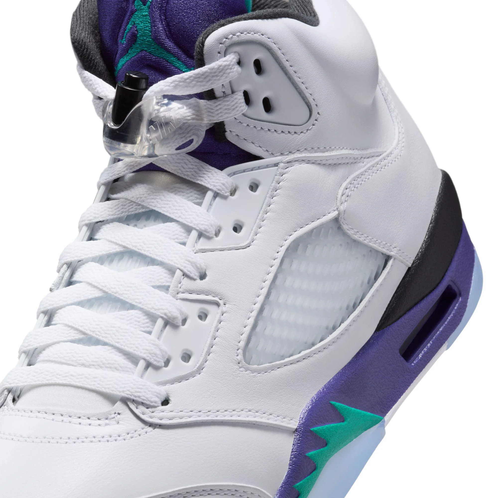 Air Jordan 5 Retro OG White/New Emerald-Grape Ice-Black - Image 5