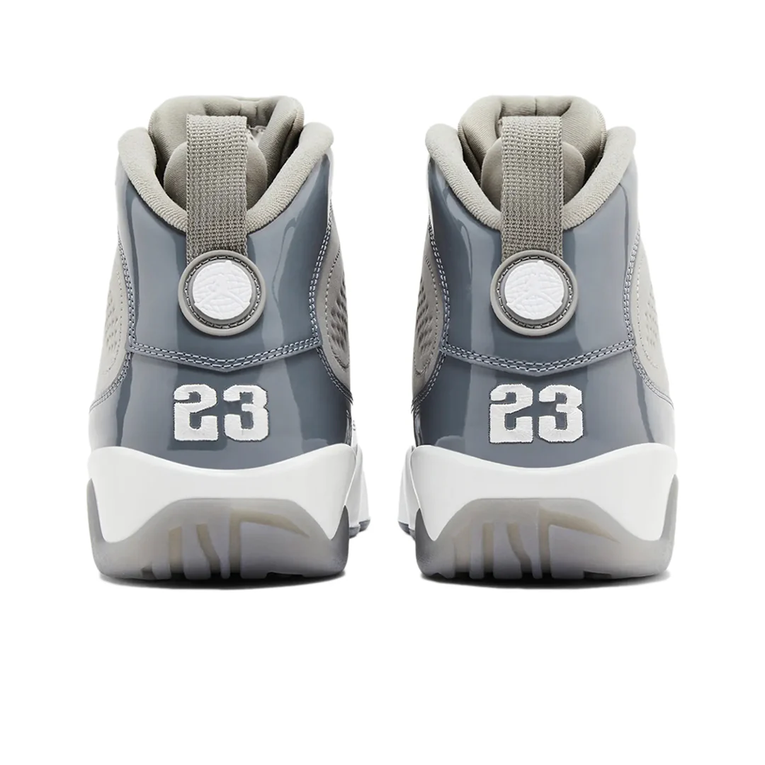 Air Jordan 9 Retro Big Kids' Shoes Medium Grey/Cool Grey-White - Image 3