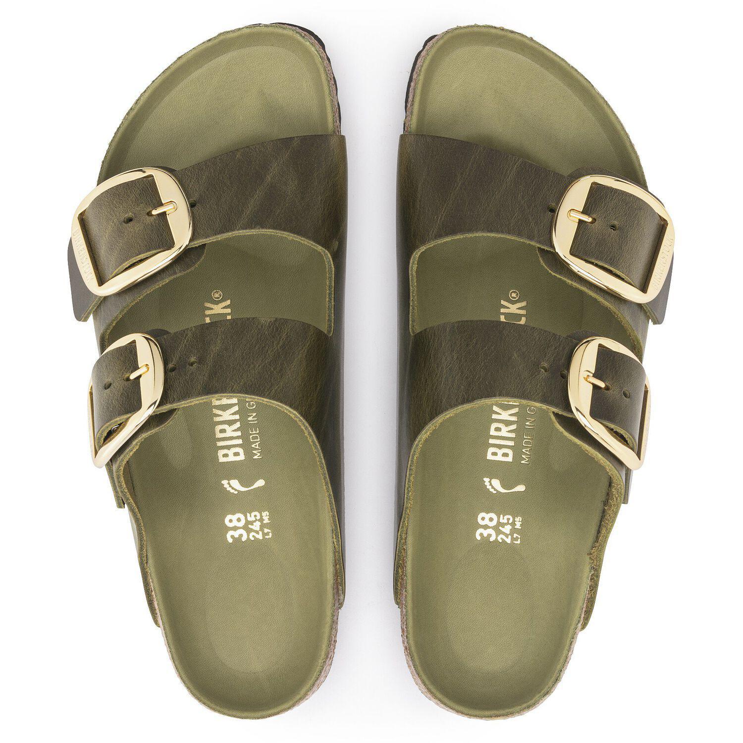 Birkenstock Arizona Big Buckle Oiled Leather Olive Green - Image 5