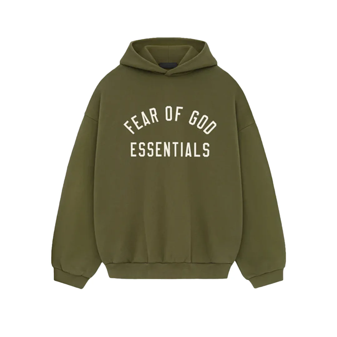 Fear of God Essentials Fleece Hoodie Military
