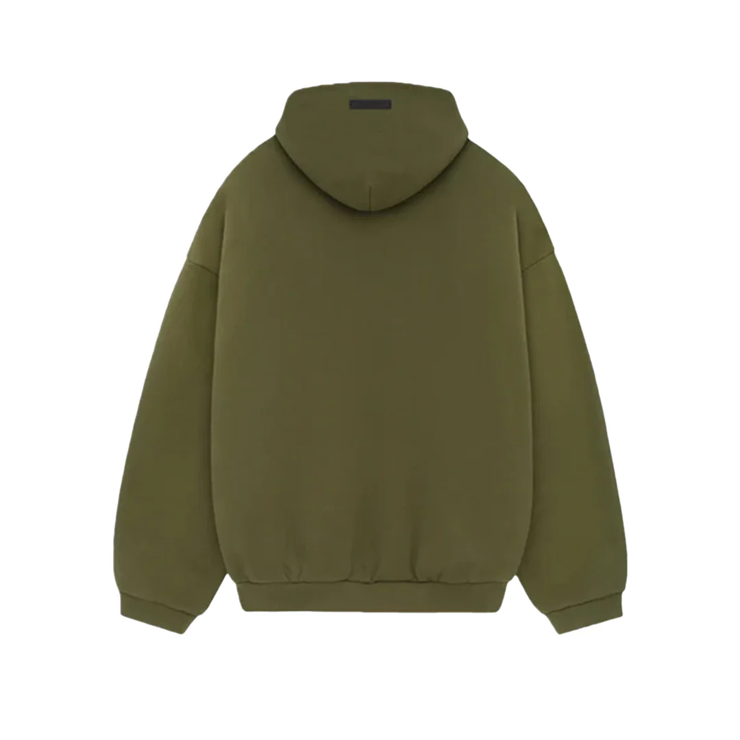 Fear of God Essentials Fleece Hoodie Military - Image 2