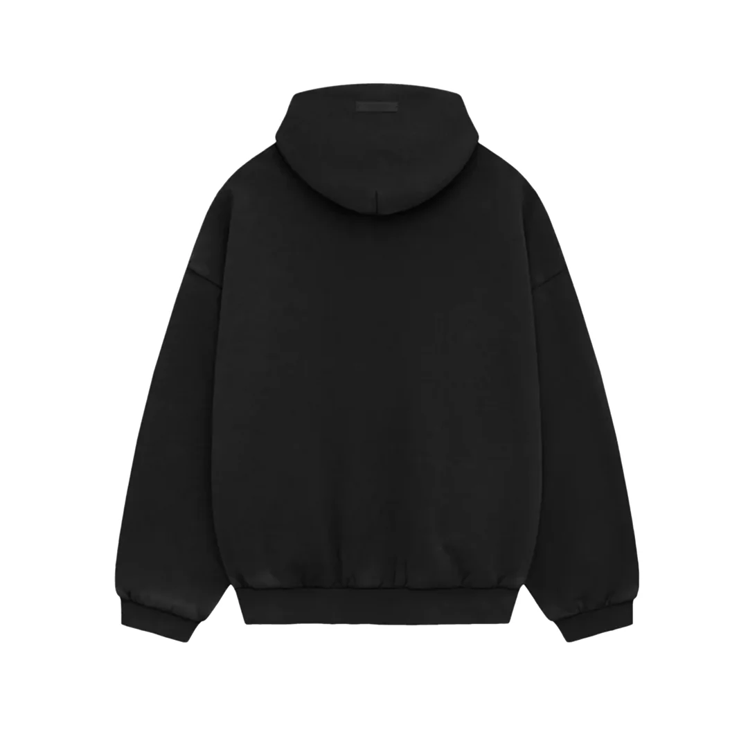 Fear of God Essentials Heavy Fleece Vintage Shrunken Hoodie Black - Image 2