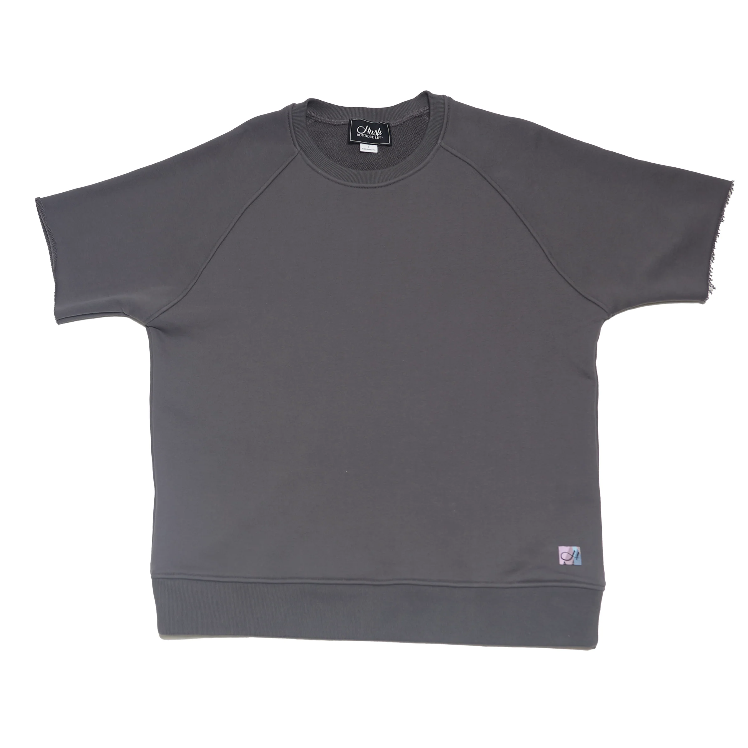 Hush Shortsleeve Crewneck Raw Edge "Charcoal"