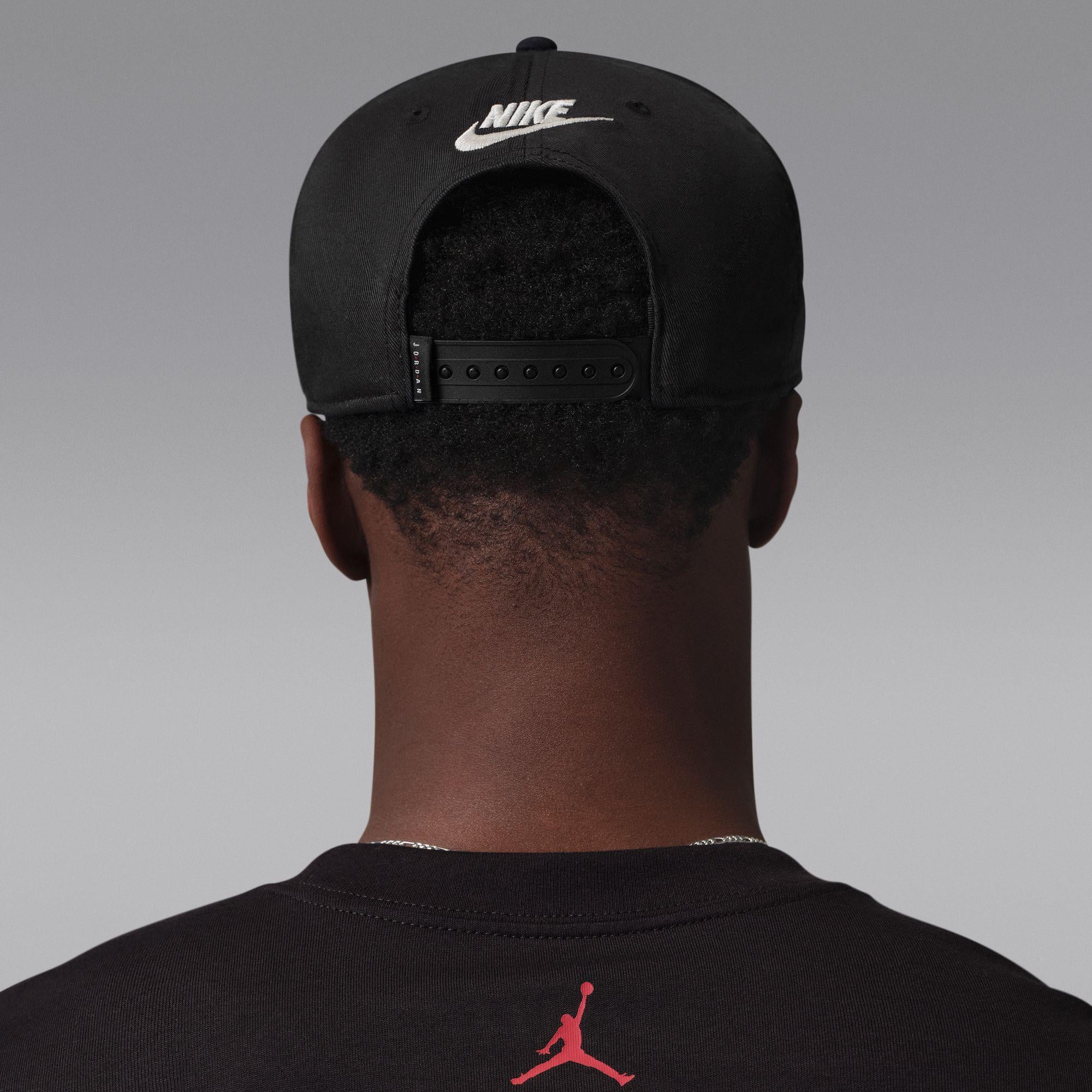 Jordan Essentials Pro Structured Flat Bill Hat Black - Image 3