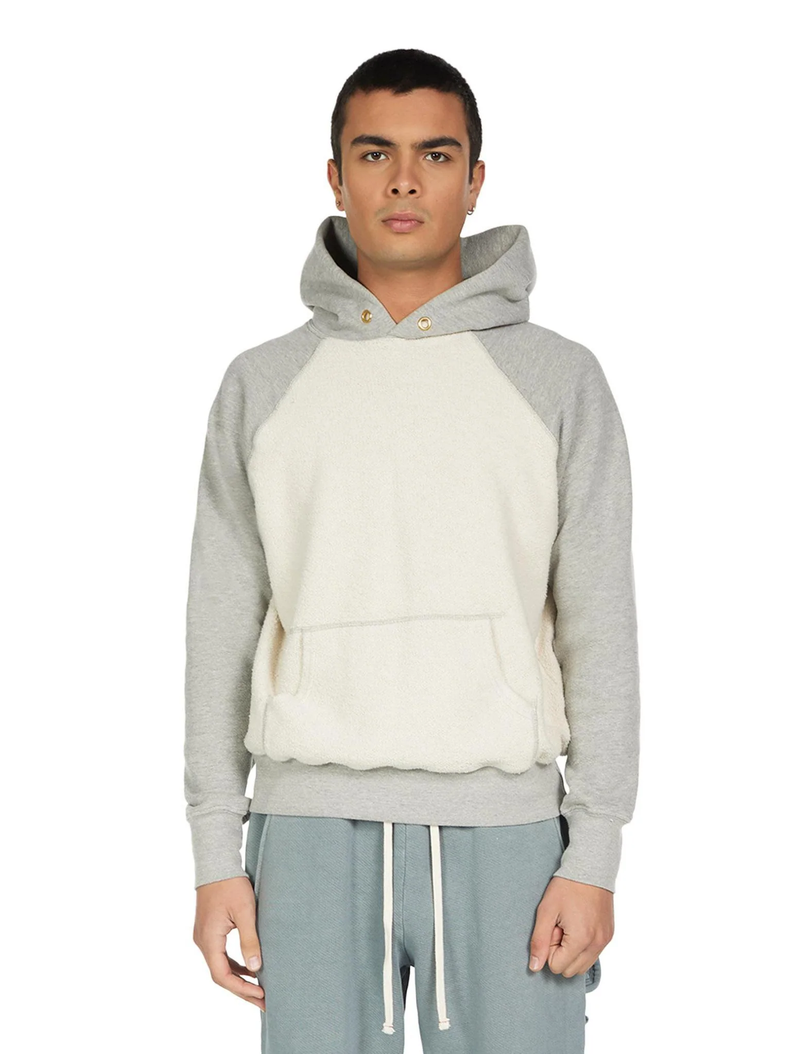 Les Tien Heavyweight Classic Raglan Hoodie Heather Grey