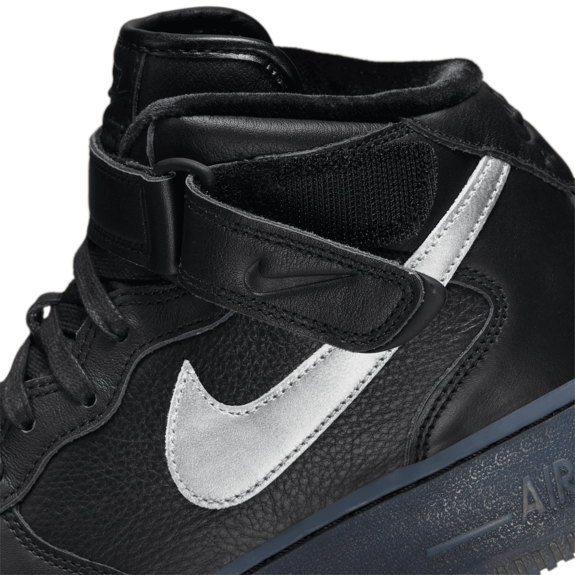 NIKE AF1 MID '07 PREMIUM "BLACK METALLIC SILVER" - Image 4