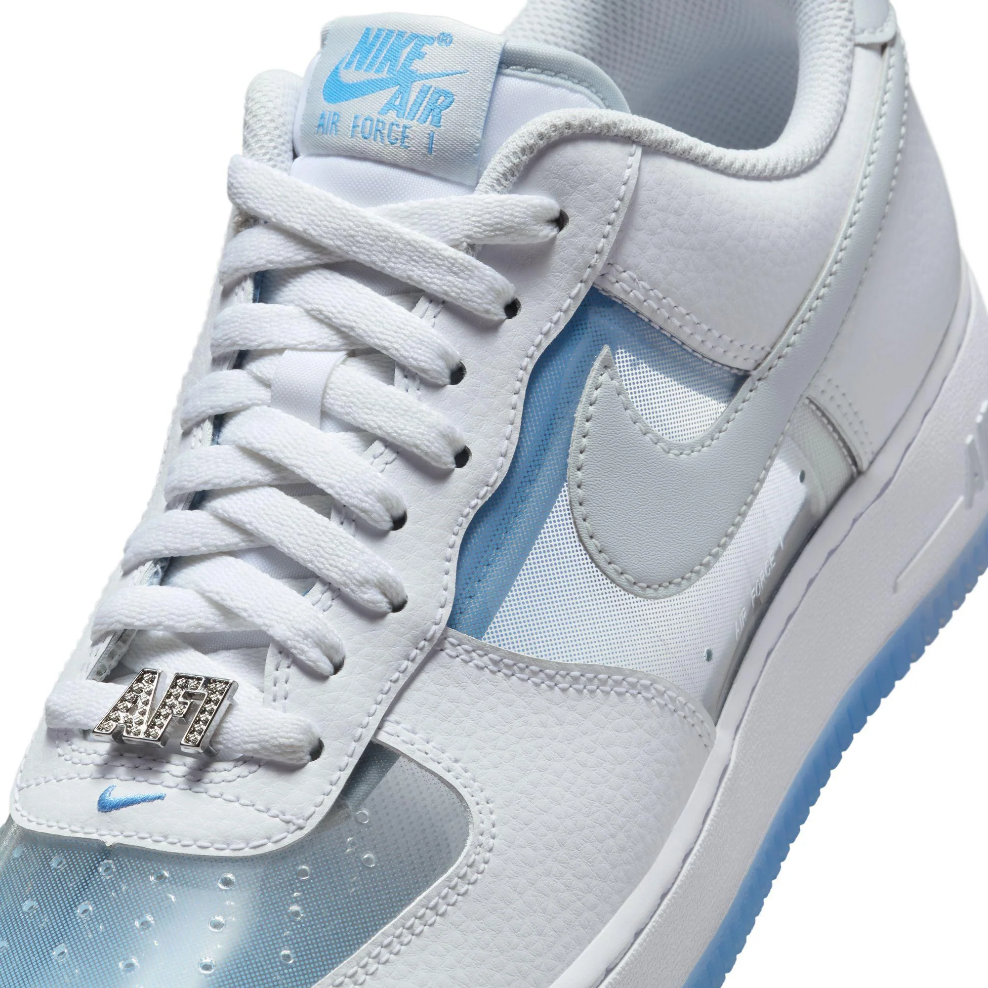Nike Air Force 1 Retro White/Pure Platinum-University Blue - Image 5