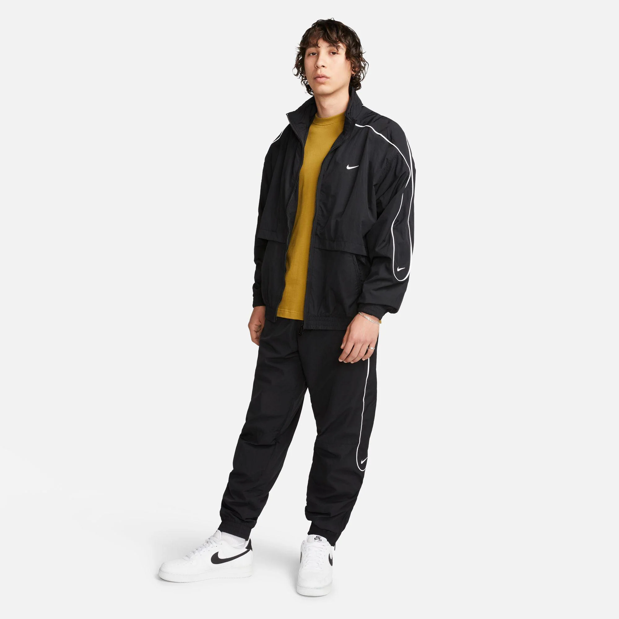 Nike Sportswear Solo Swoosh Men's Woven Track Jacket Black - Image 4