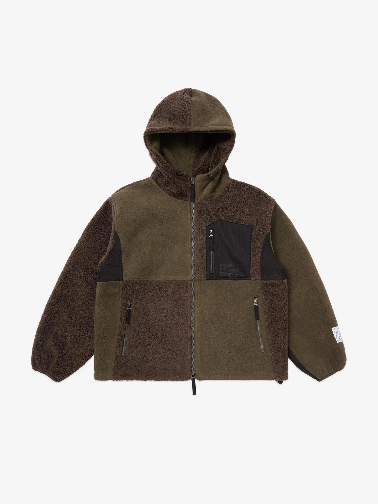 SCRT® Patchwork Hooded Fleece Green/Brown