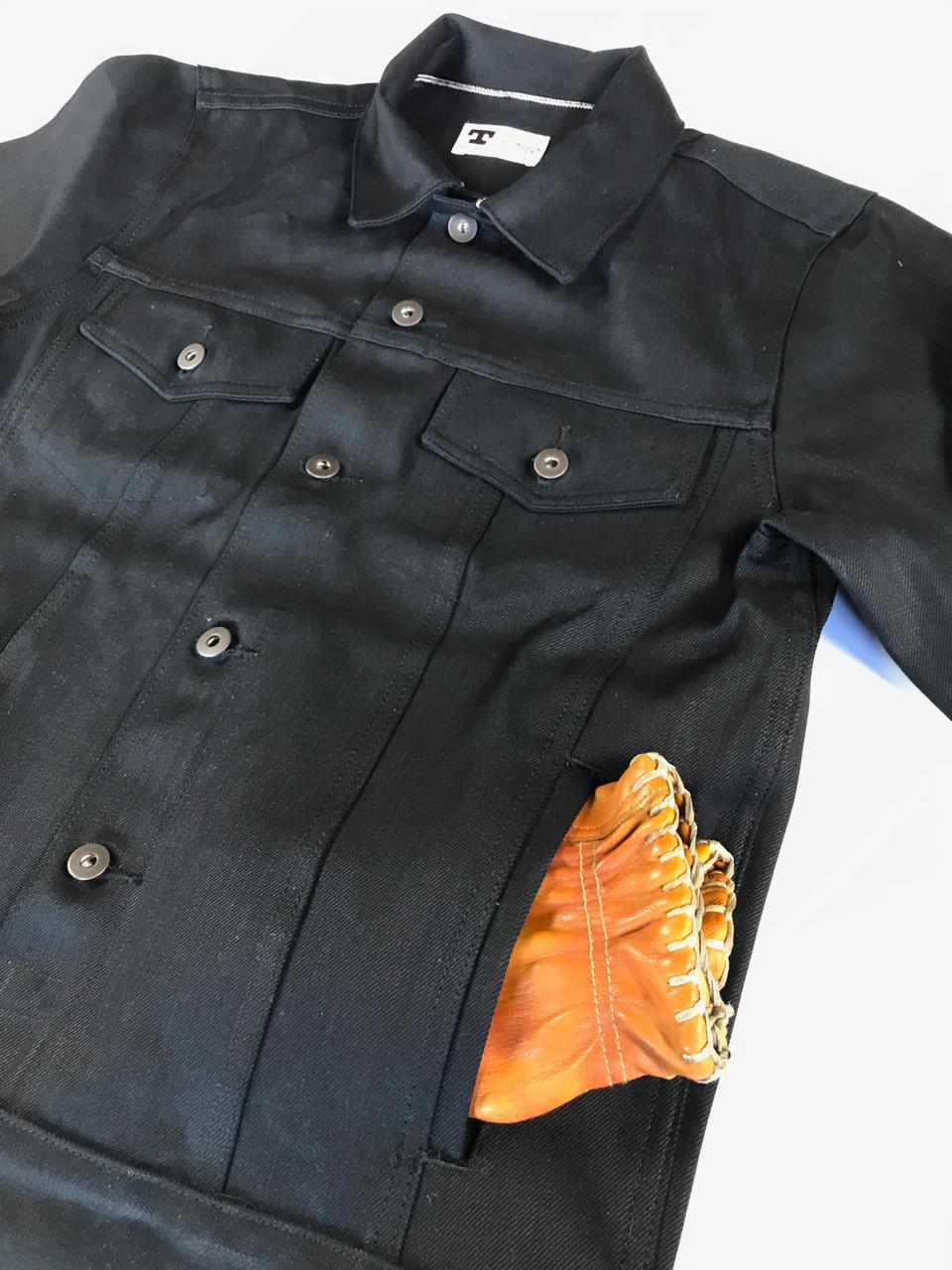 Tellason Jean Jacket Black Japanese Selvedge Denim - Image 5