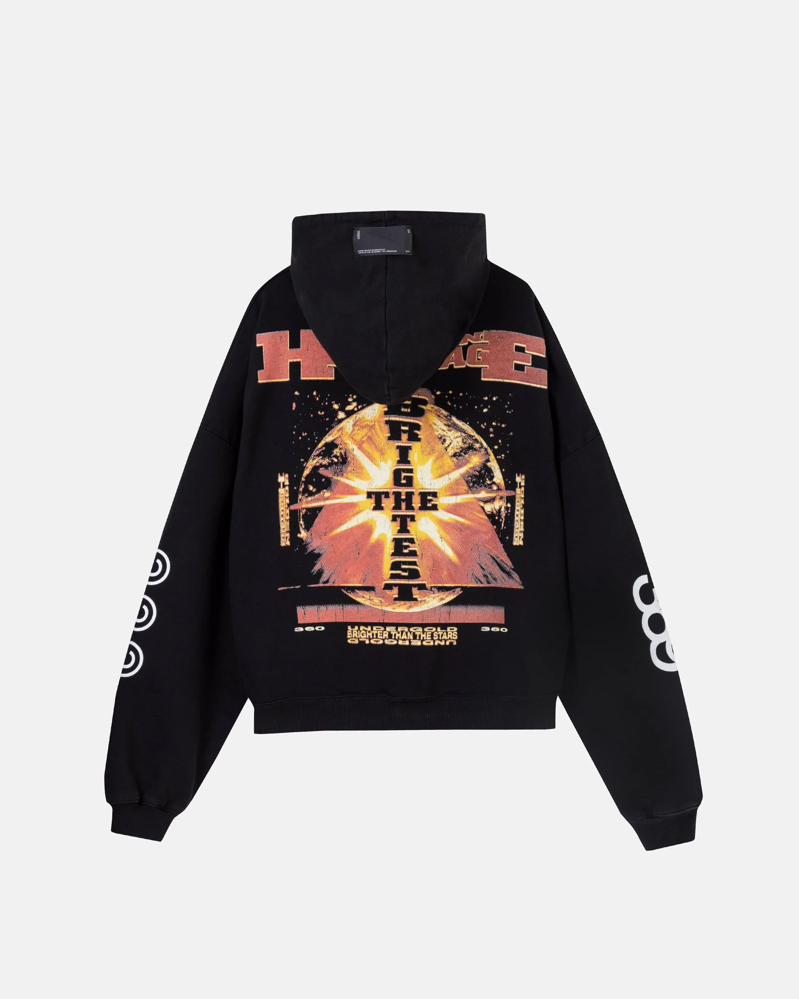 Undergold Golden Heritage Starlume Boxy Fit Hoodie Black - Image 2